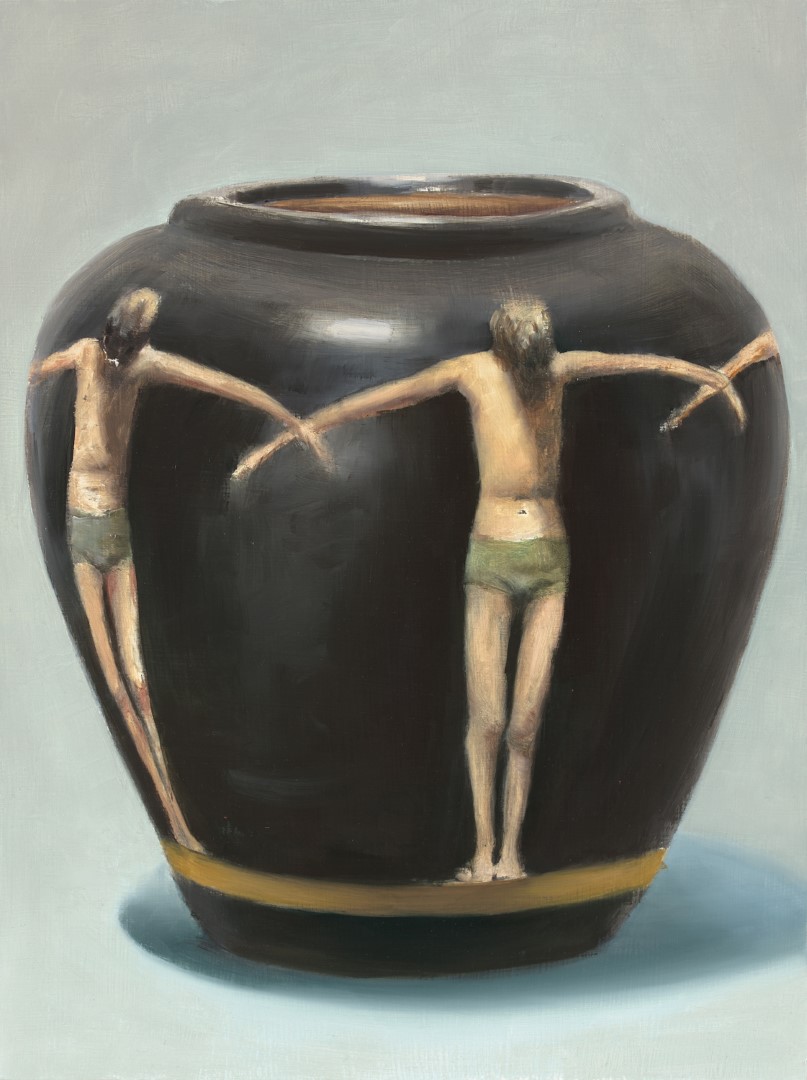 Triple Jester Vase (2020), 40 x 30 cm, oil on panel (private collection)